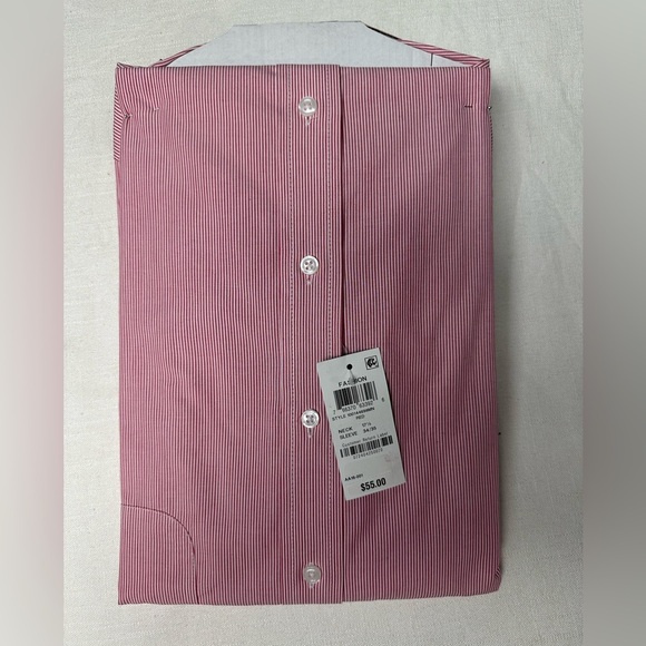 Men’s Club Room Red Stripped Dress shirt - Picture 2 of 2
